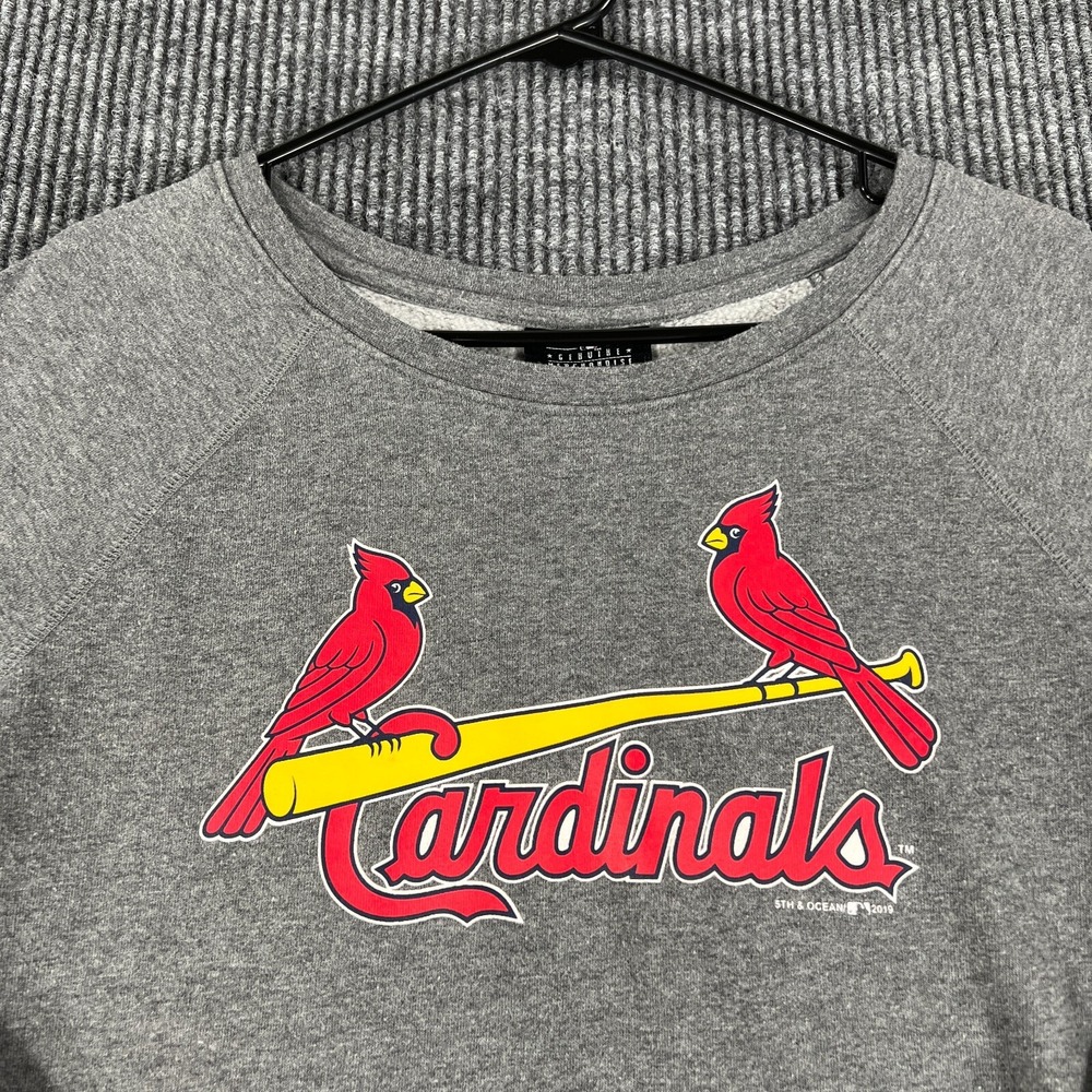 St. Louis Cardinals Sweatshirt Womens Small Gray Long Sleeve MLB Baseball